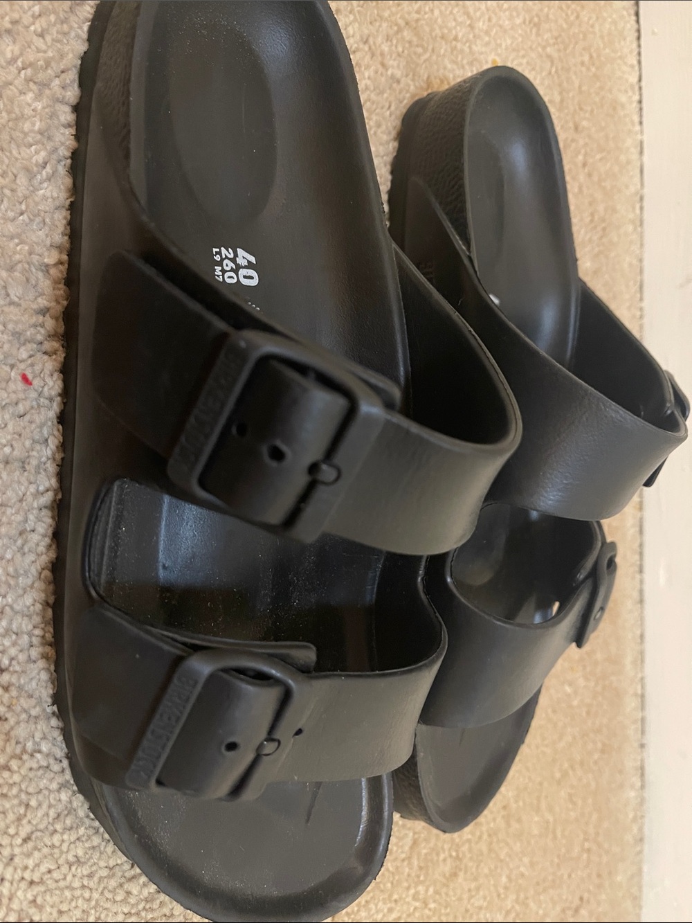 Birkenstock Black Double Strap EVA Sandals size L 9 /M7. Brand New - Picture 9 of 9